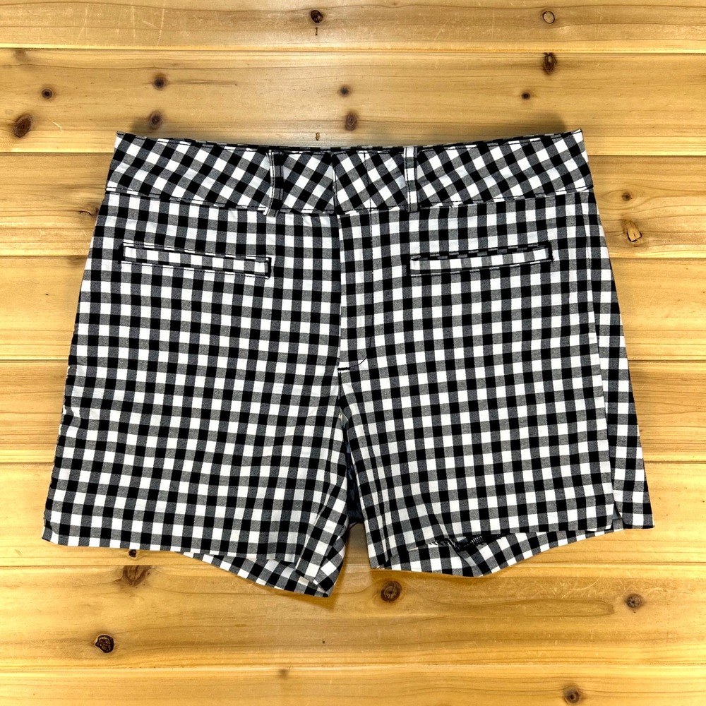 Anthropologie Shorts Womens 27 Black and White Gingham Pattern Chino Shorts